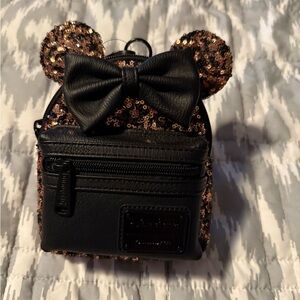Disney Black and Gold Mini Backpack with Bow